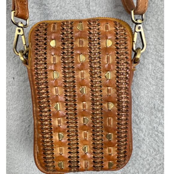 Karma Of Charme Leather Crossbody Purse Cognac Italian Leather Bohemian Retro - Picture 2 of 11